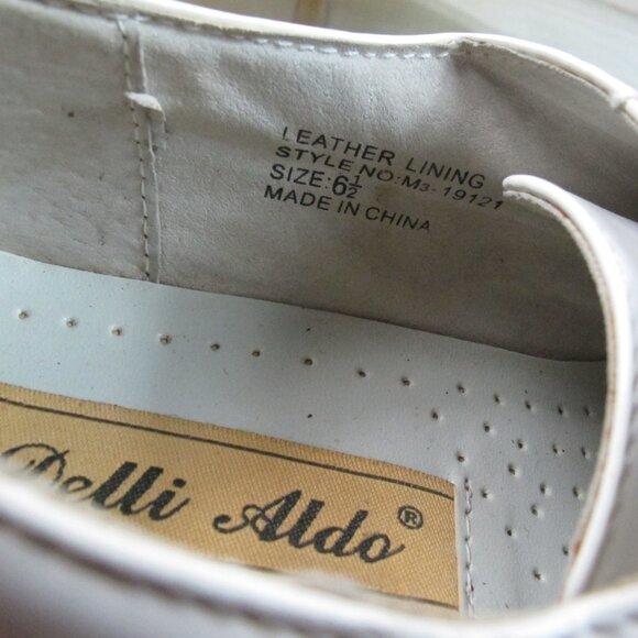Men\'s Delli Aldo White Oxfords, Leather  Lining  Faux Patent Upper Size 6.5 main image 8